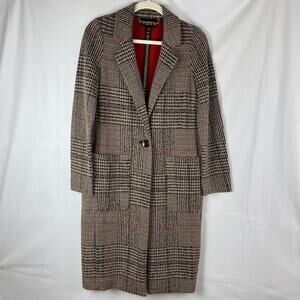Express Plaid Knit Car Coat
